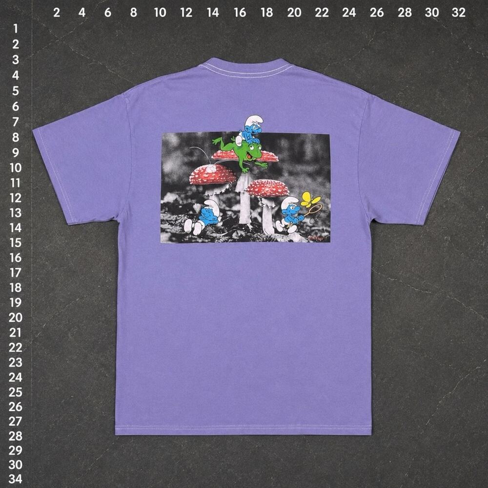 The Smurfs Purple Mushroom Graphic T-Shirt - Picture 3 of 4